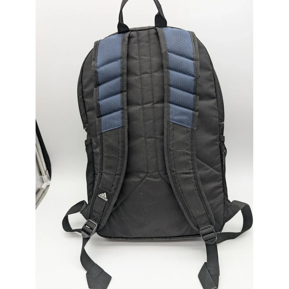 Adidas Navy Blue Black Backpack with Shoe Compartment Neon Yellow Interior